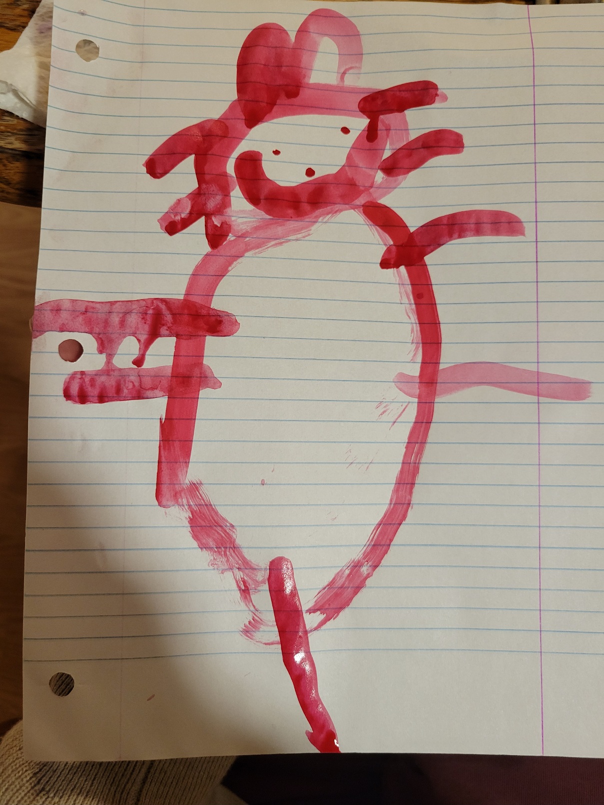 a large fat cat with whiskers, four legs, and a tail. It has a body, a departure from Goose's tadpole people!